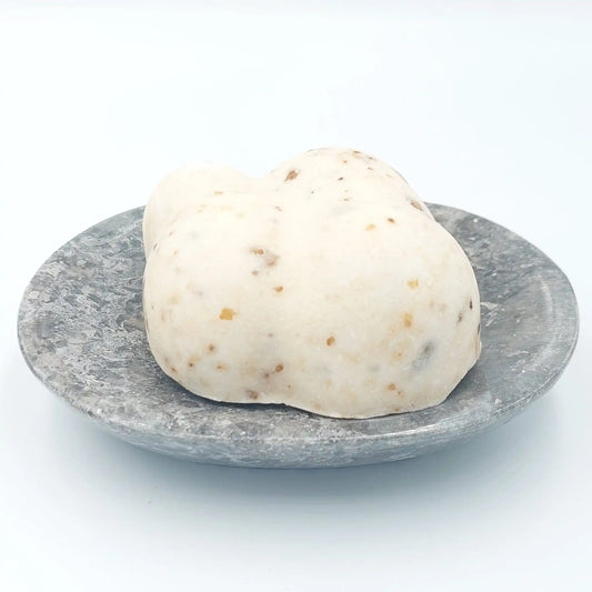 Marble tray / soap dish, oval, gray