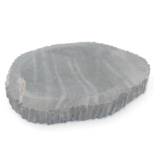 Untersetzer/Seifenschale aus versteinertem Holz, schwarz